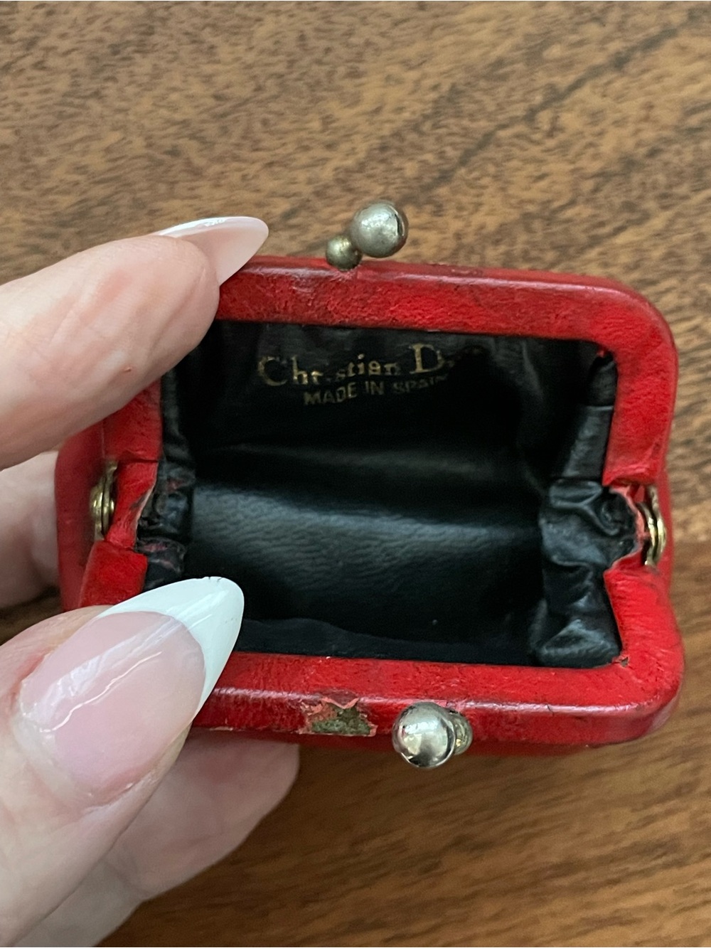 CHRISTIAN DIOR Vintage Gamaguchi Red Leather Coin Purse - Picture 8 of 11
